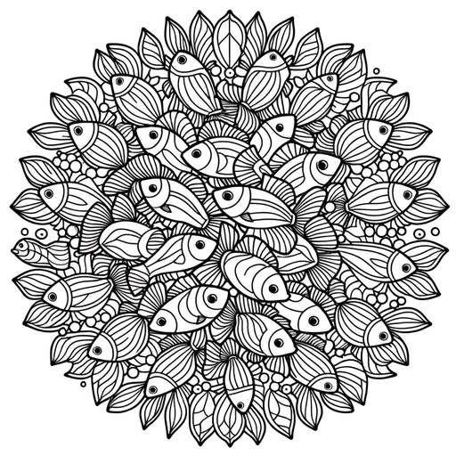 Mandala Neon Tetra Coloring Page