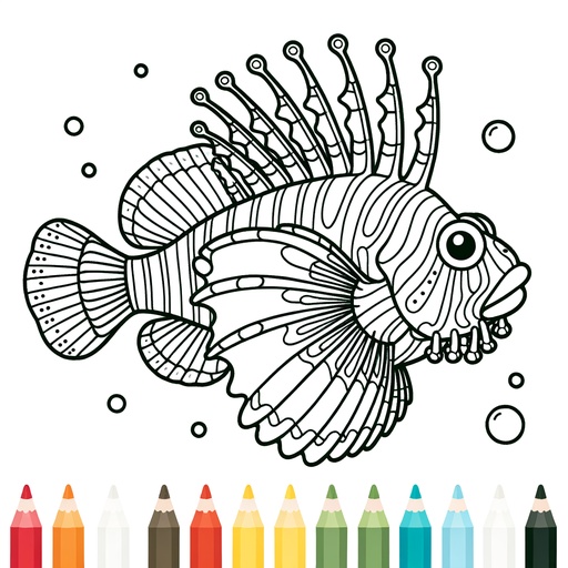 Cute Lionfish Coloring Page