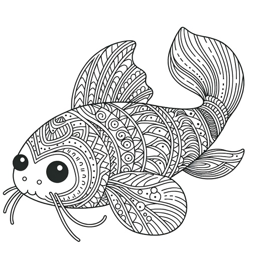 Mindful Catfish Coloring Page