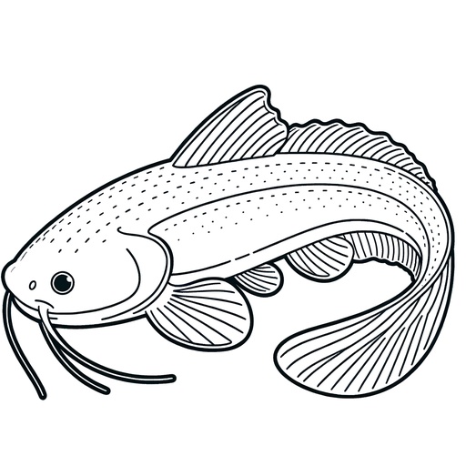 Realistic Catfish Coloring Page