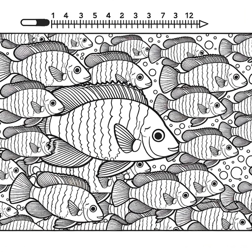 Geometric Shoal of Cichlids Coloring Page