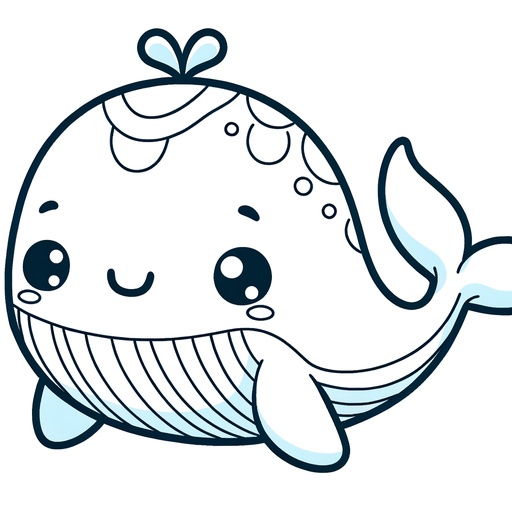 Cute Blue Whale Coloring Page