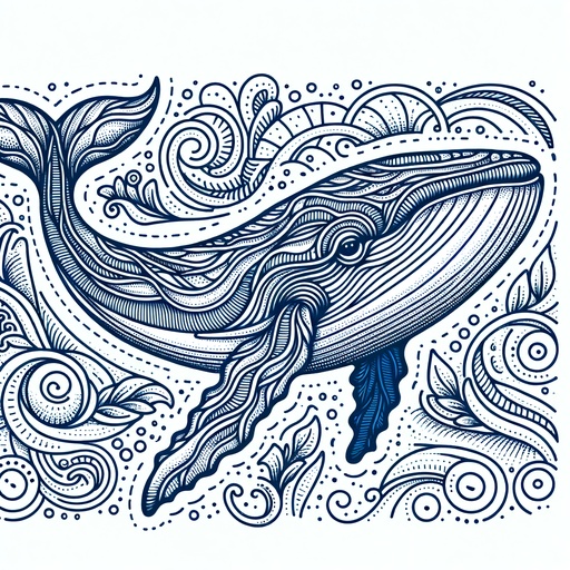 Mindful Blue Whale Coloring Page