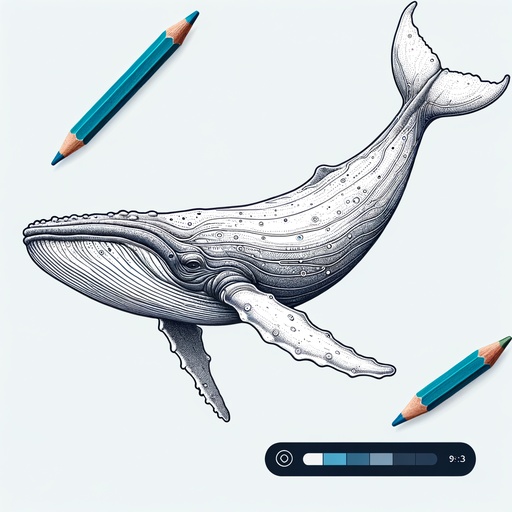 Realistic Blue Whale Coloring Page