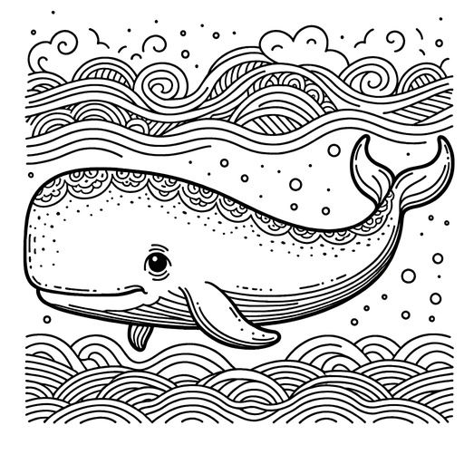 Cute Sperm Whale Coloring Page