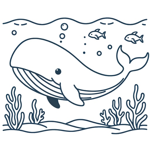 Underwater Sperm Whale Coloring Page