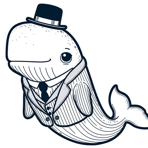 Sperm Whale in Suits Coloring Page