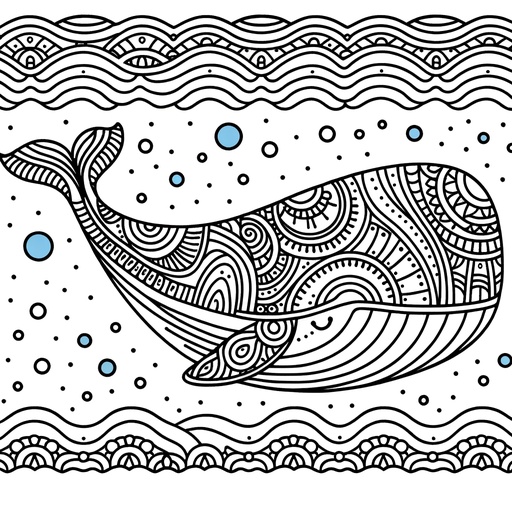 Mindful Sperm Whale Coloring Page