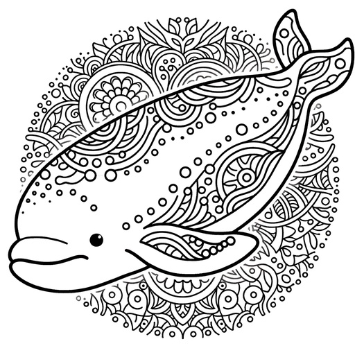 Mindful Beluga Whale Coloring Page