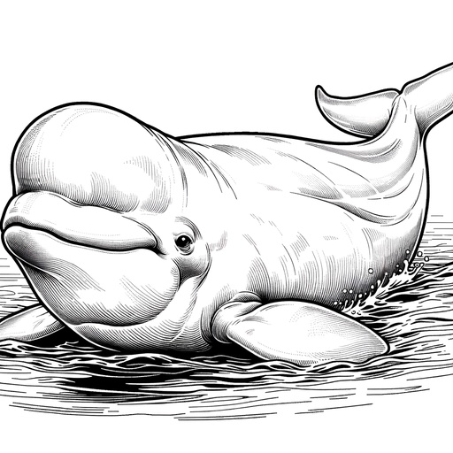 Realistic Beluga Whale Coloring Page