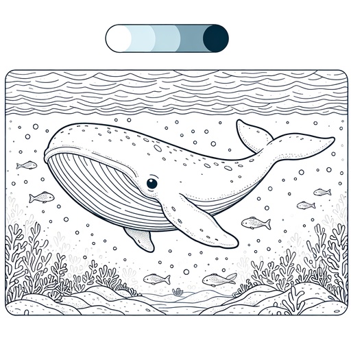 Underwater Gray Whale Coloring Page