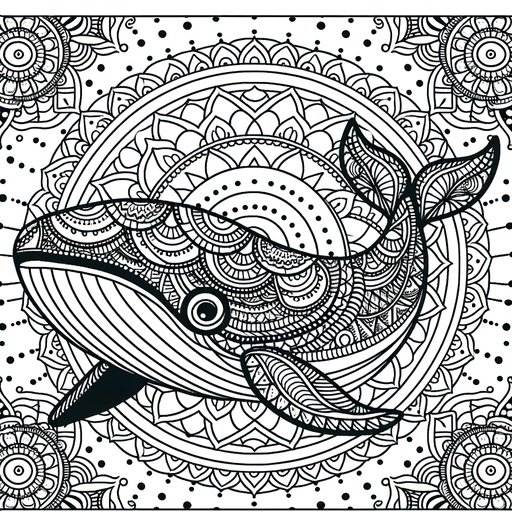 Mandala Gray Whale Coloring Page- 4 Free Printable Pages
