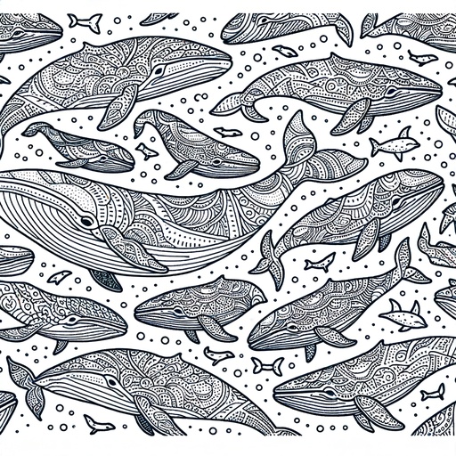 Mindful Gray Whale Coloring Page