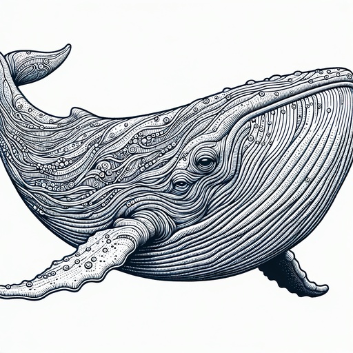 Realistic Gray Whale Coloring Page