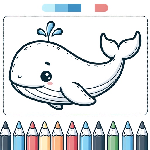 Cute Minke Whale Coloring Page