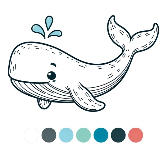 Cute Fin Whale Coloring Page