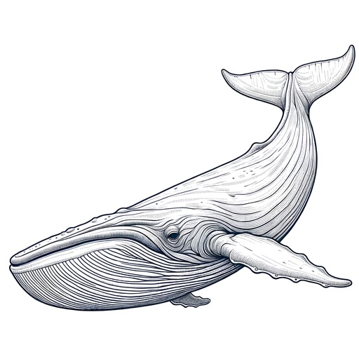 Realistic Fin Whale Coloring Page