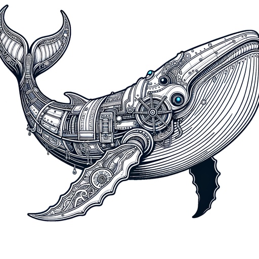 Steampunk Fin Whale Coloring Page