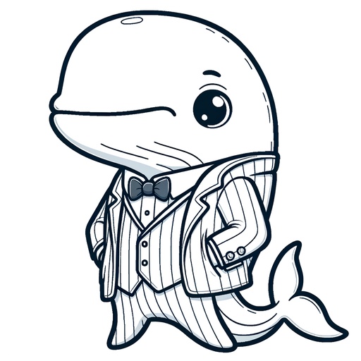 Bowhead Whale in Suits Coloring Page