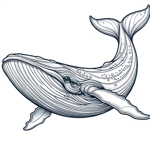 Realistic Bowhead Whale Coloring Page