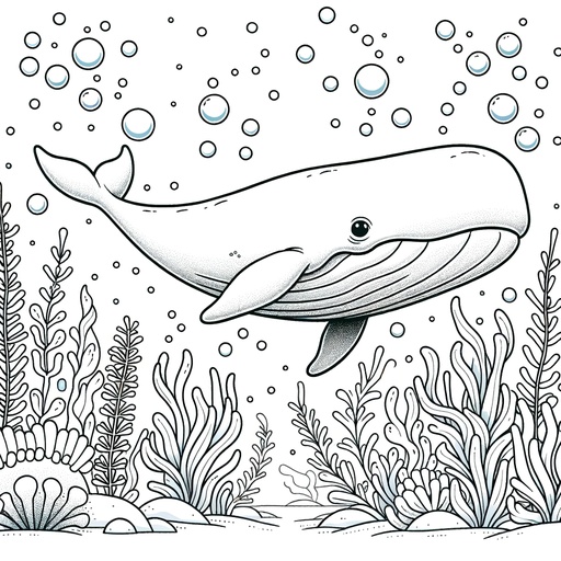 Underwater Pilot Whale Coloring Page