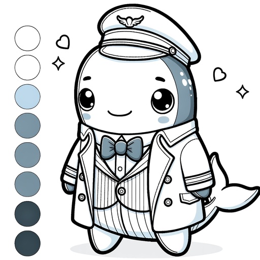 Pilot Whale in Suits Coloring Page