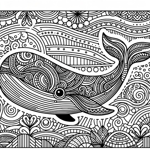 Mindful Pilot Whale Coloring Page