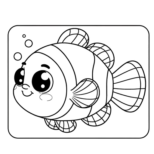 Cute Clownfish Coloring Page