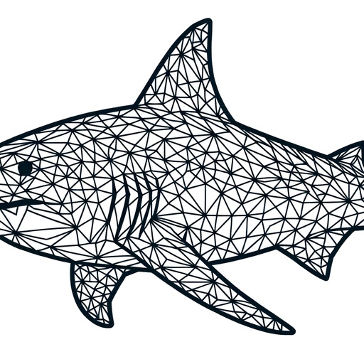 Geometric Tiger Shark Coloring Page