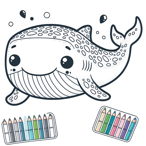 Children&#8217;s Whale Shark Coloring Page