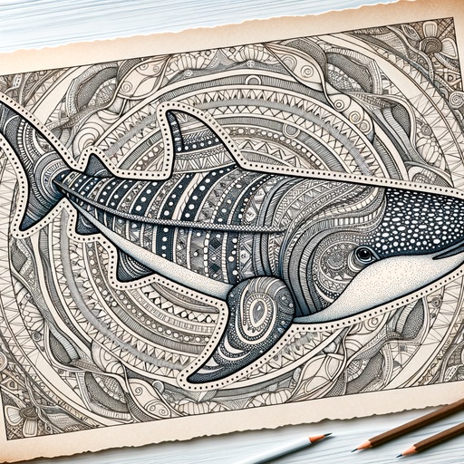 Mandala Whale Shark Coloring Page