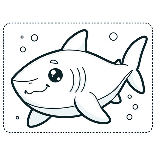 Children&#8217;s Bull Shark Coloring Page