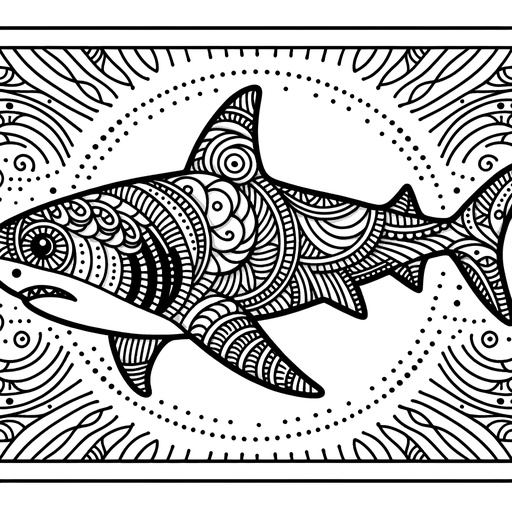 Mindful Bull Shark Coloring Page