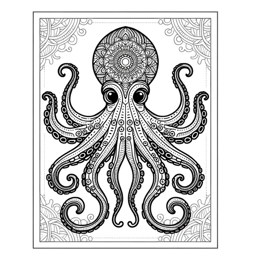 Mandala Octopus Coloring Page