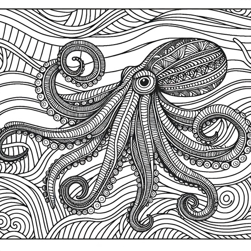 Zentangle Octopus Coloring Page