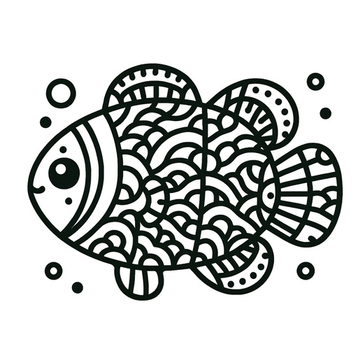 Mindful Clownfish Coloring Page