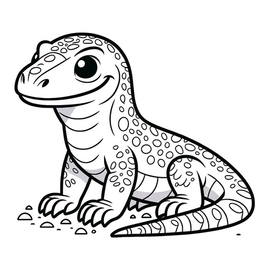Children's Komodo Dragon Coloring Page- 4 Free Printable Pages