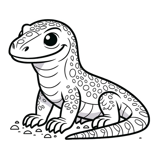 Children&#8217;s Komodo Dragon Coloring Page