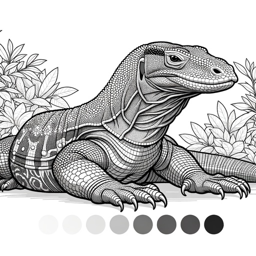 Realistic Komodo Dragon Coloring Page