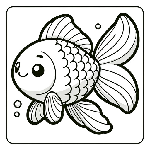 Action Goldfish Coloring Page