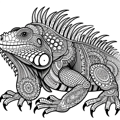 Mandala Iguana Coloring Page