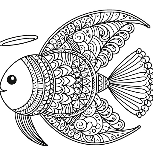 Mindful Angel Fish Coloring Page- 4 Free Printable Pages