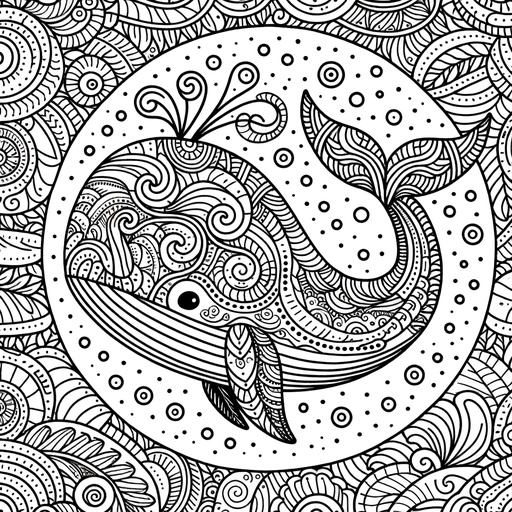 Mindful Humpback Whale Coloring Page