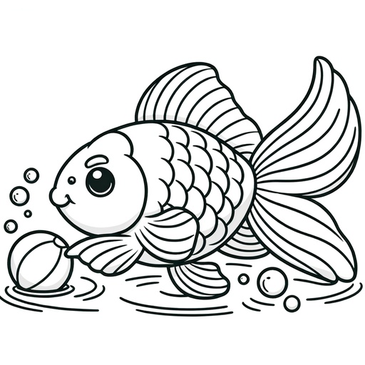 Sporty Goldfish Coloring Page