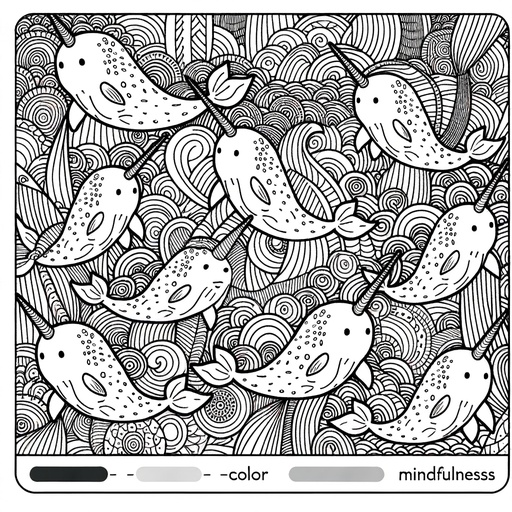 Mindful Narwhal Coloring Page