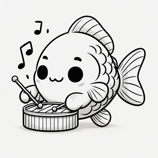 Musical Goldfish Coloring Page