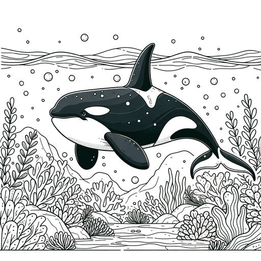 Underwater Killer Whale Coloring Page