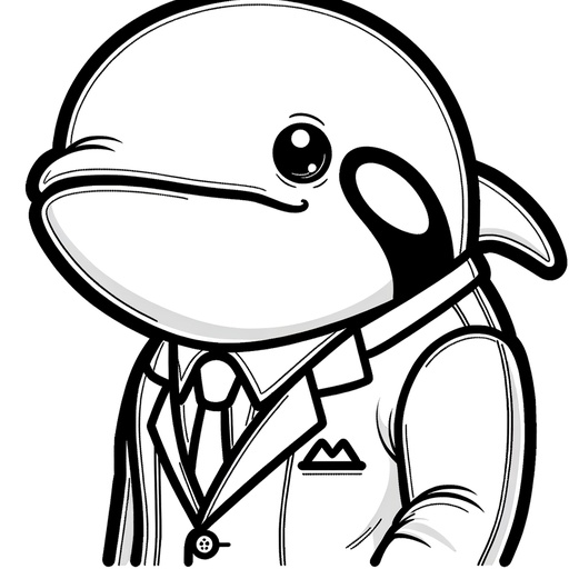 Killer Whale in Suits Coloring Page