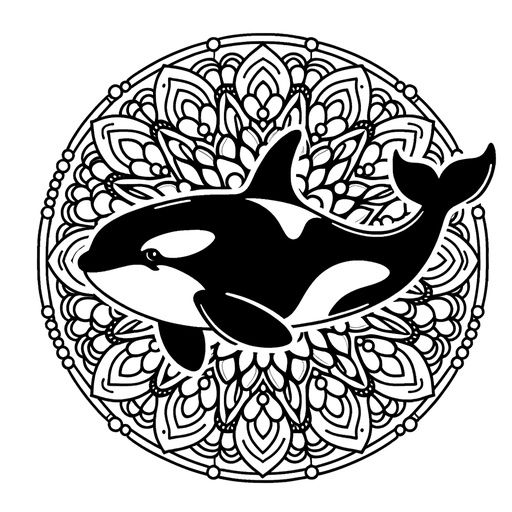 Mandala Killer Whale Coloring Page