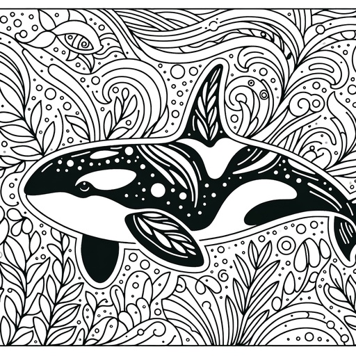 Mindful Killer Whale Coloring Page